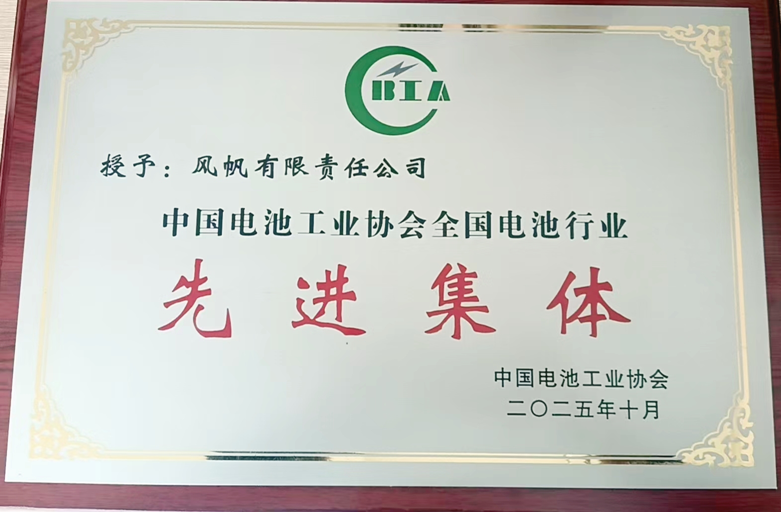 中船風(fēng)帆榮獲中國電池工業(yè)協(xié)會“雙先進”